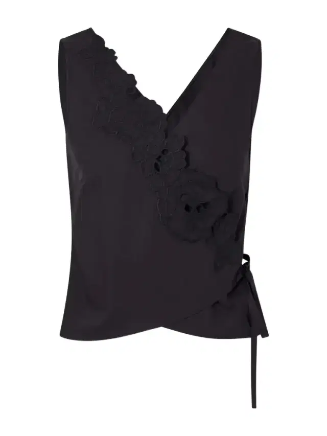 SIR. Klara Broderie Anglaise Cotton Wrap Top