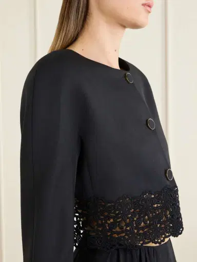 Chloé Lace-embroidered Wool Evening Jacket | Thumbnail 4 Chloé Lace-embroidered Wool Evening Jacket | Thumbnail 4