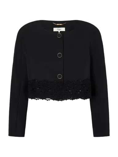 Chloé Lace-embroidered Wool Evening Jacket | Thumbnail 1 Chloé Lace-embroidered Wool Evening Jacket | Thumbnail 1