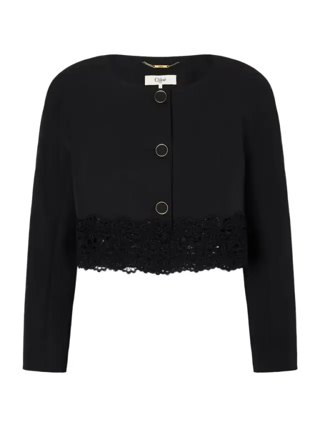 Chloé Lace-embroidered Wool Evening Jacket