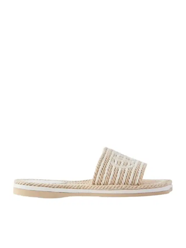 Chloé Embroidered Striped Cord Slides