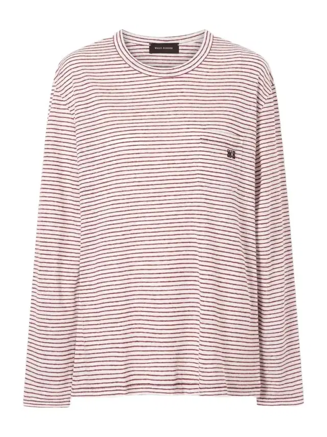 Hour Embroidered Striped Linen And Cotton-blend T-shirt