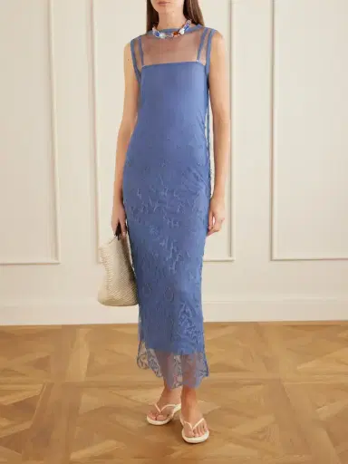 SIR. Leif Embroidered Tulle Midi Dress | Thumbnail 2