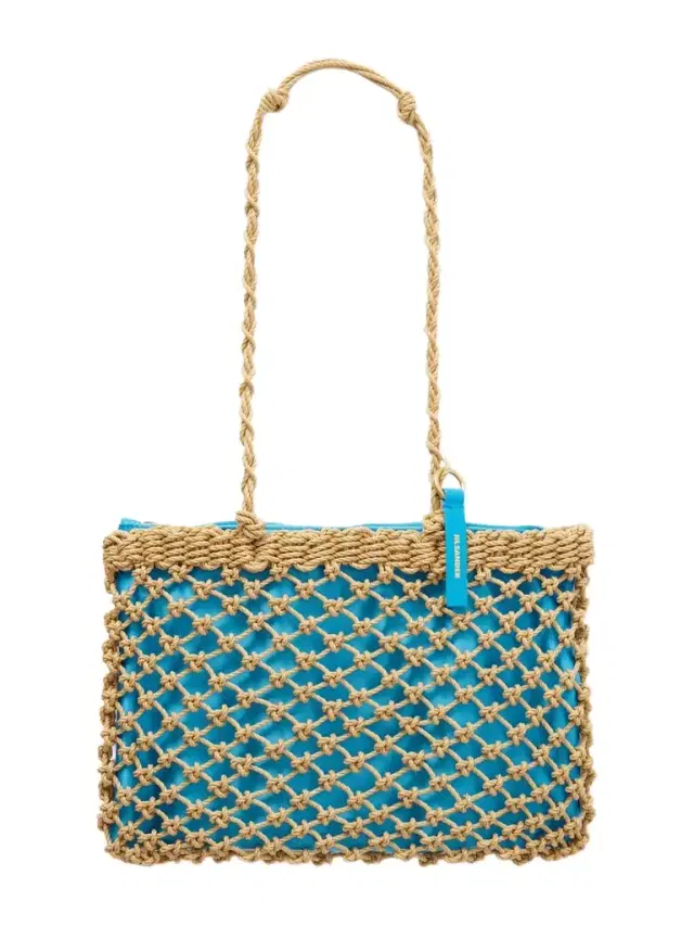 Jil Sander Tangle Net Satin And Cotton Cord Shoulder Bag