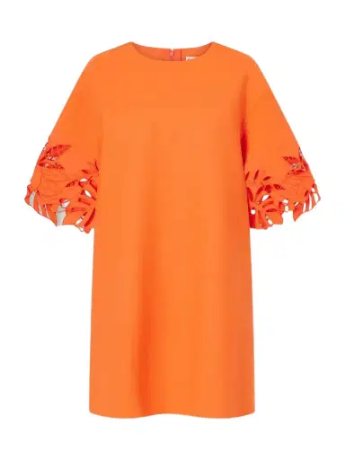 Oscar de la Renta Embroidered Cut-out Wool-blend Mini Dress | Thumbnail 1