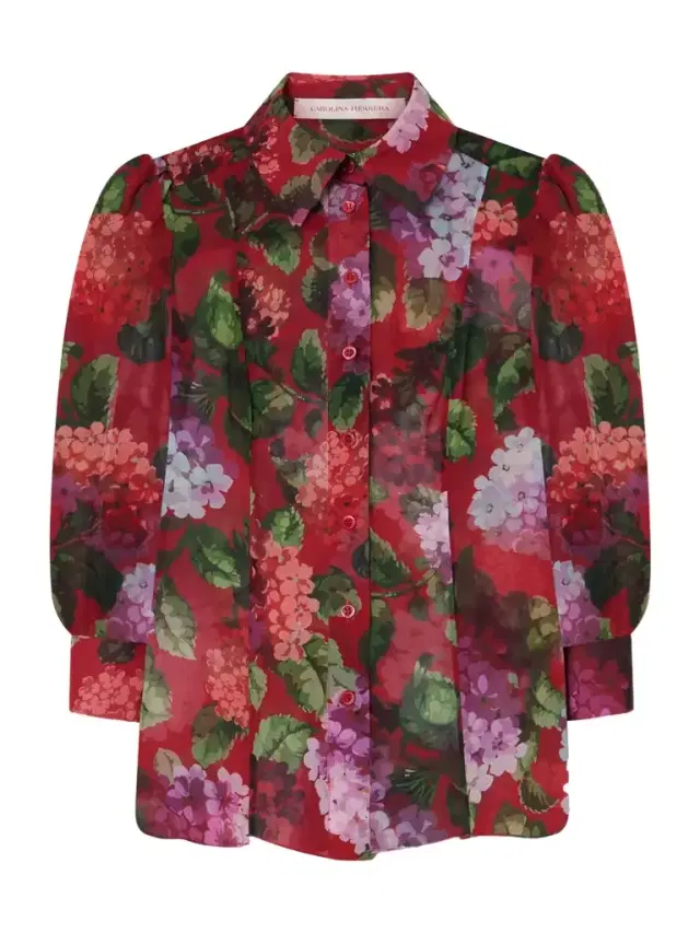 Floral-print Silk-chiffon Blouse