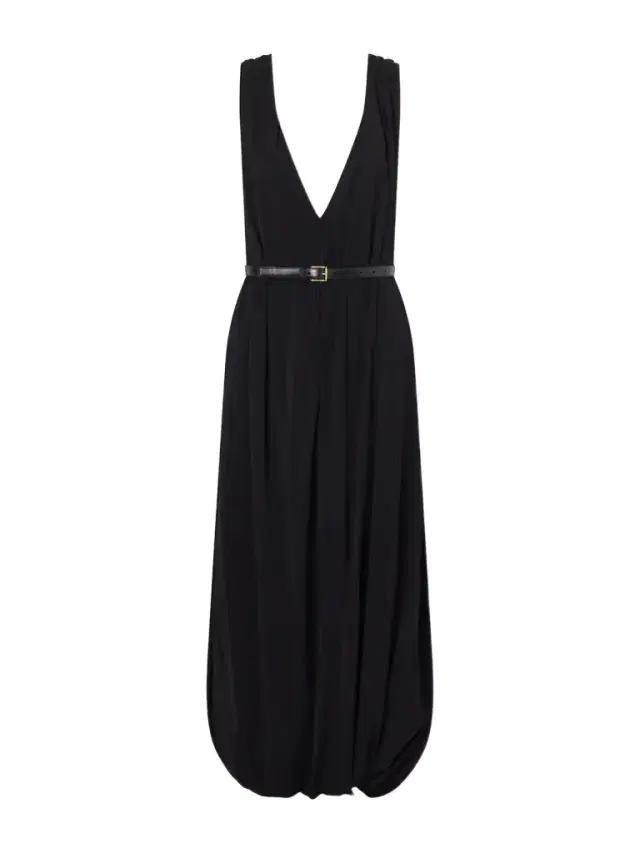 Draped Jersey Midi Dress