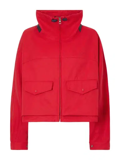 Loewe Leather-trimmed Anagram-embroidered Cropped Cotton And Silk-blend Gabardine Jacket | Thumbnail 1