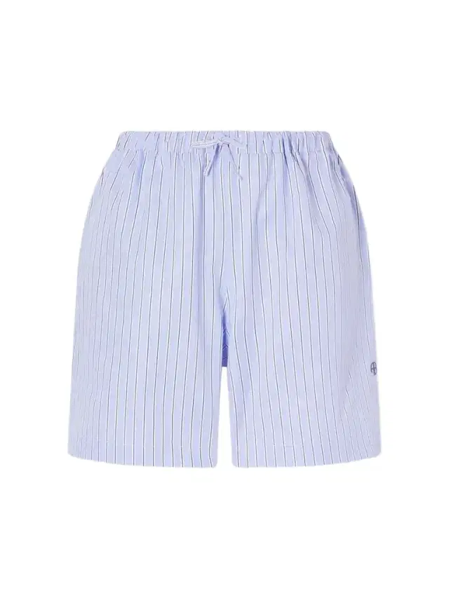 Anine Bing Ramy Striped Cotton Shorts
