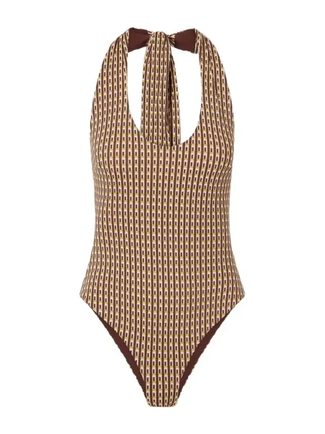 Cooper Printed Halterneck Swimsuit