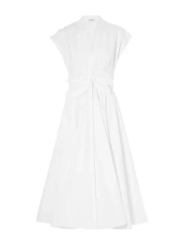 Alaïa Knot-detailed Belted Cotton-poplin Midi Dress