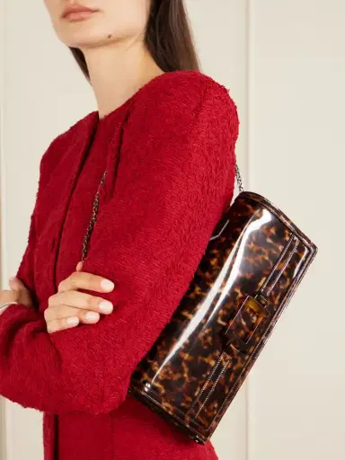 Roger Vivier Belle Vivier Tortioseshell Coated-woven Clutch | Thumbnail 2 Roger Vivier Belle Vivier Tortioseshell Coated-woven Clutch | Thumbnail 2