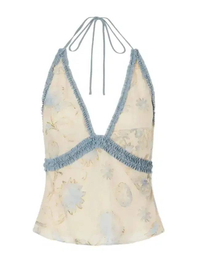 SIR. Cecile Ruffled Printed Chiffon Halter Top