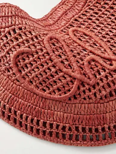 Chloé Summer Banana Leather-trimmed Embroidered Raffia Tote | Thumbnail 5