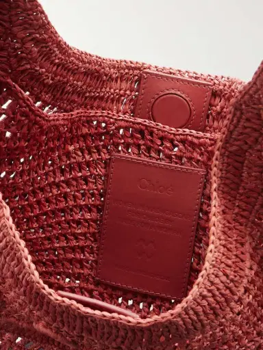 Chloé Summer Banana Leather-trimmed Embroidered Raffia Tote | Thumbnail 6