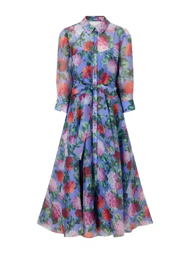 Carolina Herrera Belted Floral-print Silk-organza Midi Dress | Thumbnail 1