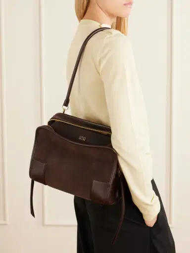Loewe Amazona 180 Medium Leather-trimmed Suede Tote | Thumbnail 2 Loewe Amazona 180 Medium Leather-trimmed Suede Tote | Thumbnail 2