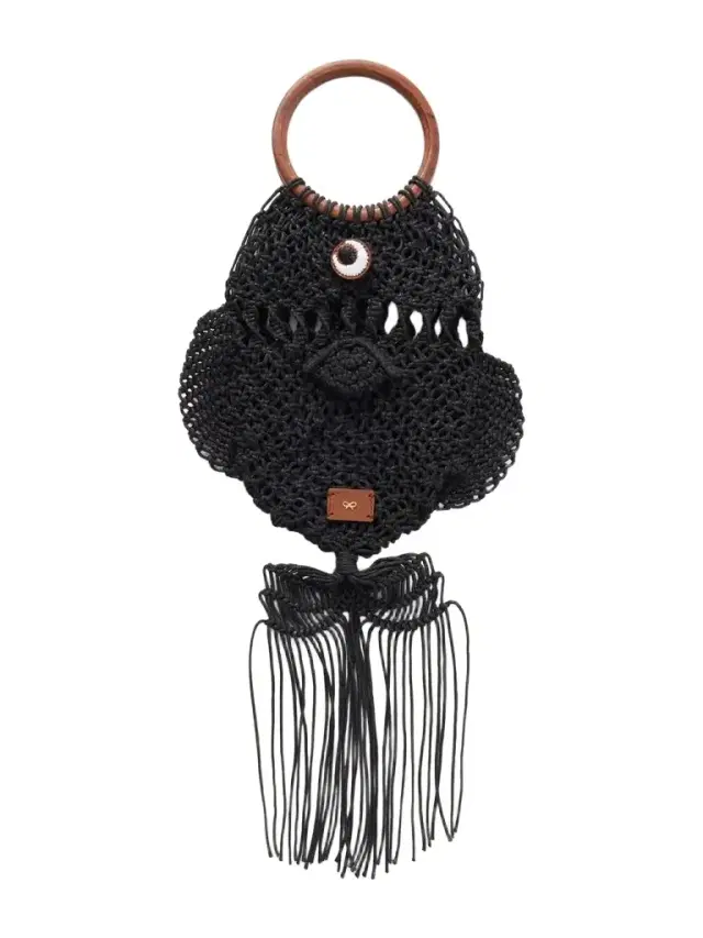 Anya Hindmarch Macrame Leather-trimmed Cotton Clutch