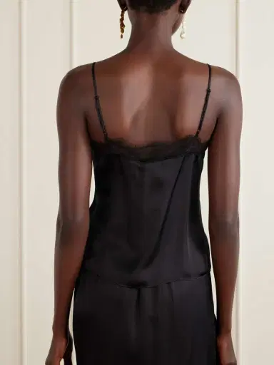 Anine Bing Mael Lace-trimmed Silk-blend Satin Top | Thumbnail 3 Anine Bing Mael Lace-trimmed Silk-blend Satin Top | Thumbnail 3