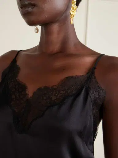 Anine Bing Mael Lace-trimmed Silk-blend Satin Top | Thumbnail 4 Anine Bing Mael Lace-trimmed Silk-blend Satin Top | Thumbnail 4