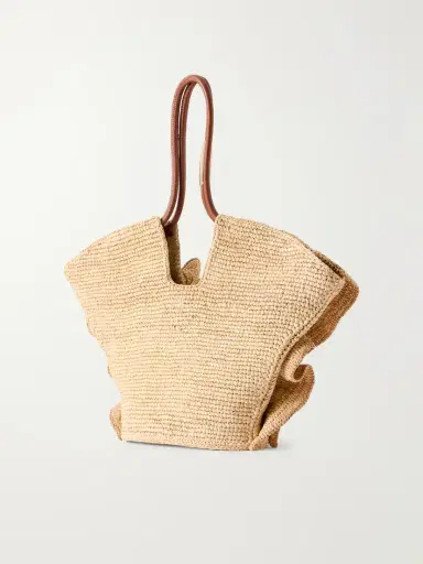 Zimmermann Goldentime Ruffle-detail Medium Raffia Tote | Thumbnail 4 Zimmermann Goldentime Ruffle-detail Medium Raffia Tote | Thumbnail 4