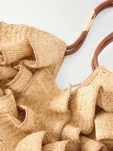 Zimmermann Goldentime Ruffle-detail Medium Raffia Tote | Thumbnail 5 Zimmermann Goldentime Ruffle-detail Medium Raffia Tote | Thumbnail 5