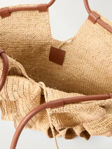 Zimmermann Goldentime Ruffle-detail Medium Raffia Tote | Thumbnail 6 Zimmermann Goldentime Ruffle-detail Medium Raffia Tote | Thumbnail 6