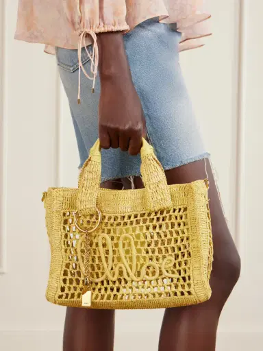 Chloé Summer Banana Leather-trimmed Raffia Tote Bag | Thumbnail 2 Chloé Summer Banana Leather-trimmed Raffia Tote Bag | Thumbnail 2