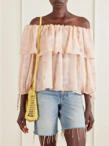 Chloé Summer Banana Leather-trimmed Raffia Tote Bag | Thumbnail 3 Chloé Summer Banana Leather-trimmed Raffia Tote Bag | Thumbnail 3