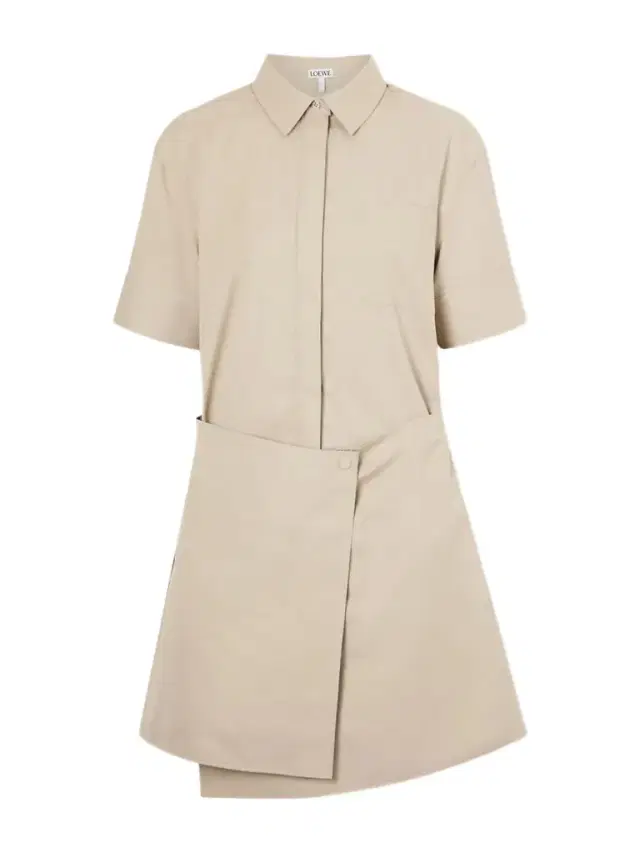 Loewe Asymmetric Cotton And Silk Gabardine-blend Mini Dress