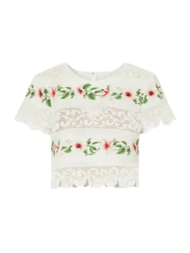 Oscar de la Renta Floral-print Lace-trimmed Cotton-blend Poplin Blouse