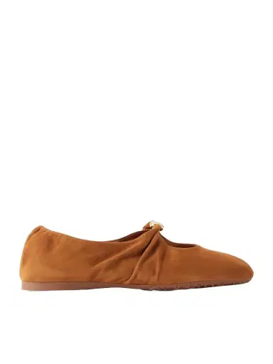 Loewe Pebble Embellished Suede Flats | Thumbnail 1