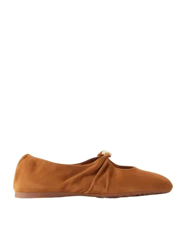 Loewe Pebble Embellished Suede Flats