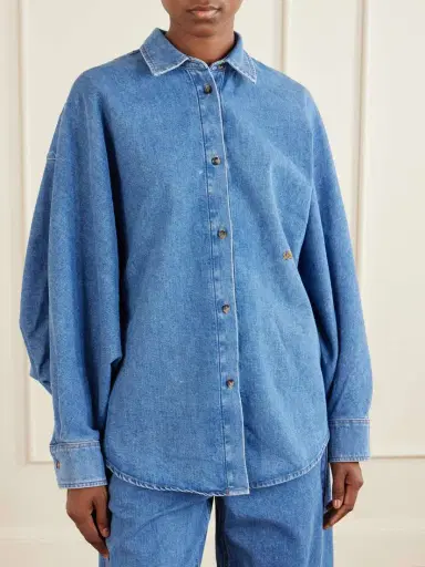 Loewe Logo-embroidered Denim Shirt | Thumbnail 3 Loewe Logo-embroidered Denim Shirt | Thumbnail 3