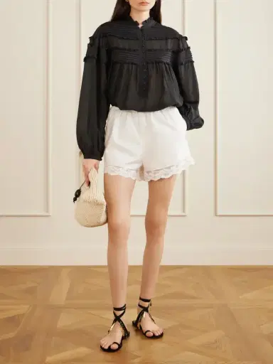 Marant Étoile Doane Ruffled Cotton-blend Voile Blouse | Thumbnail 2 Marant Étoile Doane Ruffled Cotton-blend Voile Blouse | Thumbnail 2