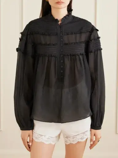 Marant Étoile Doane Ruffled Cotton-blend Voile Blouse | Thumbnail 3 Marant Étoile Doane Ruffled Cotton-blend Voile Blouse | Thumbnail 3