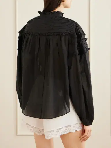 Marant Étoile Doane Ruffled Cotton-blend Voile Blouse | Thumbnail 4 Marant Étoile Doane Ruffled Cotton-blend Voile Blouse | Thumbnail 4