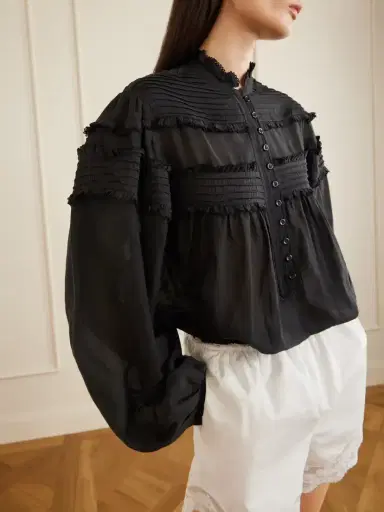 Marant Étoile Doane Ruffled Cotton-blend Voile Blouse | Thumbnail 5 Marant Étoile Doane Ruffled Cotton-blend Voile Blouse | Thumbnail 5