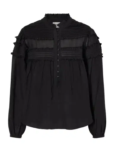Marant Étoile Doane Ruffled Cotton-blend Voile Blouse | Thumbnail 1 Marant Étoile Doane Ruffled Cotton-blend Voile Blouse | Thumbnail 1