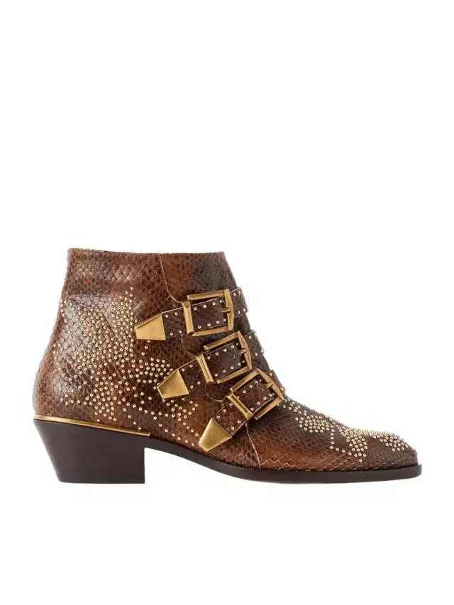 Chloé Susan Studded Leather Ankle Boots