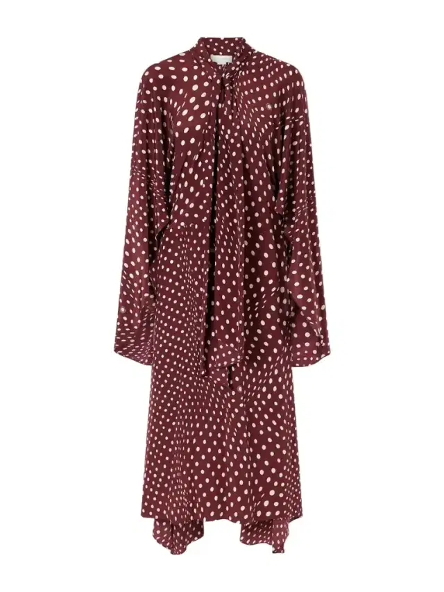 Stella McCartney Tie-detailed Draped Polka-dot Silk Midi Dress