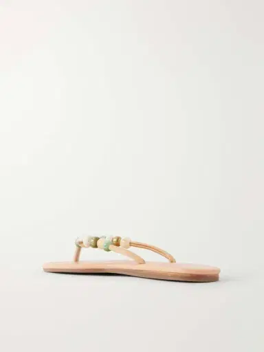 Ancient Greek Sandals Saionara Bead-embellished Leather Flip Flops | Thumbnail 3 Ancient Greek Sandals Saionara Bead-embellished Leather Flip Flops | Thumbnail 3