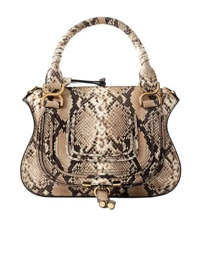 Chloé Marcie Snake-effect Leather Tote Bag