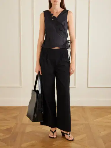 SIR. Beatrice Pintucked Cotton Wide-leg Pants | Thumbnail 2 SIR. Beatrice Pintucked Cotton Wide-leg Pants | Thumbnail 2