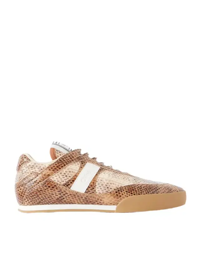 Chloé Kick Snake-effect Leather Low Top Sneakers