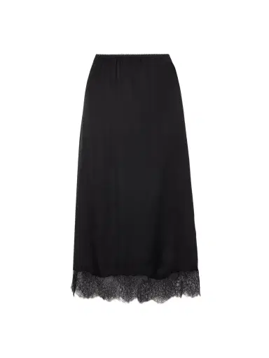 Anine Bing Shelby Lace-trimmed Silk-blend Midi Skirt | Thumbnail 1