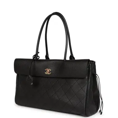 Chanel Chanel Medium "Urban Essential" East West Shopping Tote Black Caviar Gold Hardware | Thumbnail 5