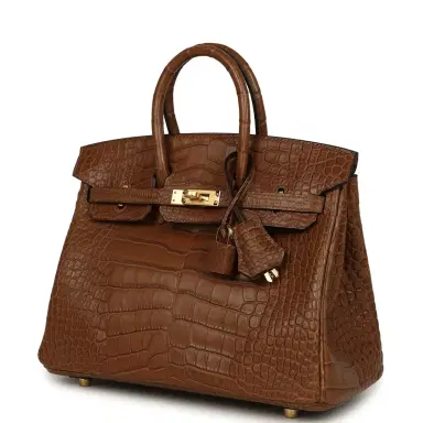 HERMÈS Hermes Birkin 25 Alezan Matte Alligator Gold Hardware | Thumbnail 5 HERMÈS Hermes Birkin 25 Alezan Matte Alligator Gold Hardware | Thumbnail 5