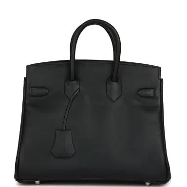HERMÈS Hermes Birkin 25 Shadow Black Swift Palladium Hardware | Thumbnail 4 HERMÈS Hermes Birkin 25 Shadow Black Swift Palladium Hardware | Thumbnail 4