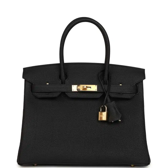 hermes Hermes Birkin 30 Black Togo Gold Hardware
